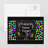 Glückliche Neujahrsgruß Postkarte (Vorne/Hinten)