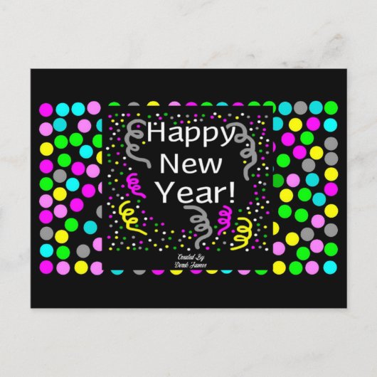 Glückliche Neujahrsgruß Postkarte (Vorderseite)