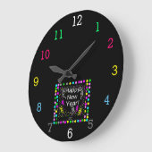 Glückliche Neujahrsgrüße Akrylauer Wall Clock Große Wanduhr (Winkel)