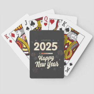 Glückliche Neujahrsreihe 2025 - Matching Spielkarten