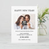 Glückliche Neujahrsschwangerschaft des Fotos Ankündigung (Stehend Vorderseite)