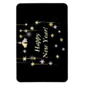 Glückliche Neujahrsspiele auf schwarz Magnet (Vertikal)