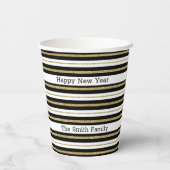 Glückliche Neujahrsstreifen Pappbecher (Rückseite)