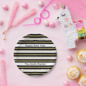 Glückliche Neujahrsstreifen Pappteller (Party)
