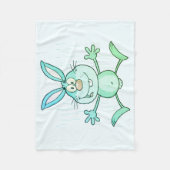 Glückliche niedliche Häschen-Kaninchen-Grafik Fleecedecke (Vorderseite)