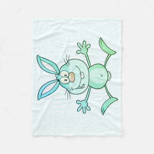 Glückliche niedliche Häschen-Kaninchen-Grafik Fleecedecke (Vorderseite)