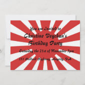 Glückliche niedliche neko Katze auf steigender Einladung (Rückseite)