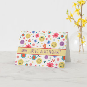 Glückliche Niedliche Spaß-Inspirivity Herz-Blume Karte