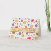 Glückliche Niedliche Spaß-Inspirivity Herz-Blume Karte (Vorderseite)