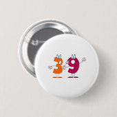 Glückliche Nr. 39 Button (Vorne & Hinten)