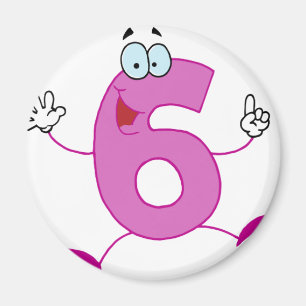 Glückliche Nr. 6 Magnet