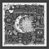 Glückliche Numerologie Manifesting Magic Black & W Aufkleber (Vorderseite)