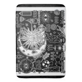 Glückliche Numerologie Manifesting Magic Black & W Badematte (Vorderseite Vertikal)