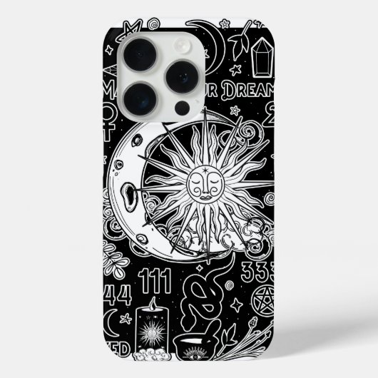 Glückliche Numerologie Manifesting Magic Black & W Case-Mate iPhone Hülle (Rückseite)