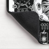 Glückliche Numerologie Manifesting Magic Black & W Mousepad (Ecke)