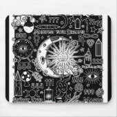 Glückliche Numerologie Manifesting Magic Black & W Mousepad (Vorne)