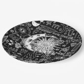 Glückliche Numerologie Manifesting Magic Black & W Pappteller (Schrägansicht)