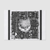 Glückliche Numerologie Manifesting Magic Black & W Seidenpapier (Vorderseite)