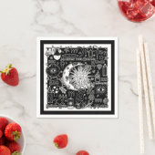 Glückliche Numerologie Manifesting Magic Black & W Serviette (Beispiel)