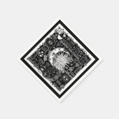 Glückliche Numerologie Manifesting Magic Black & W Serviette (Ecke)