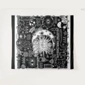 Glückliche Numerologie Manifesting Magic Black & W Wandteppich (Vorderseite (Horizontal))