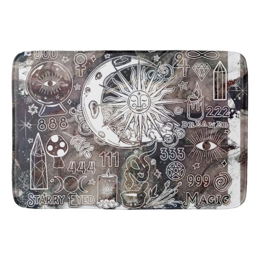 Glückliche Numerologie Manifesting Magic Galaxy Gr Badematte (Vorderseite)