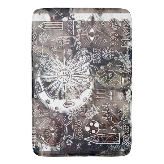 Glückliche Numerologie Manifesting Magic Galaxy Gr Badematte (Vorderseite Vertikal)