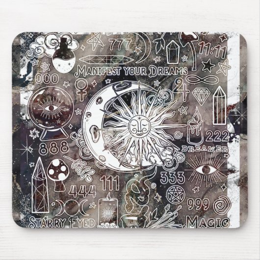 Glückliche Numerologie Manifesting Magic Galaxy Gr Mousepad (Vorne)