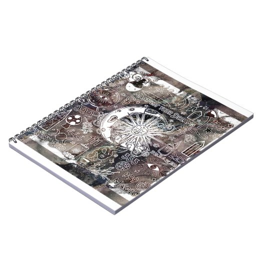 Glückliche Numerologie Manifesting Magic Galaxy Gr Notizblock (Linke Seite)