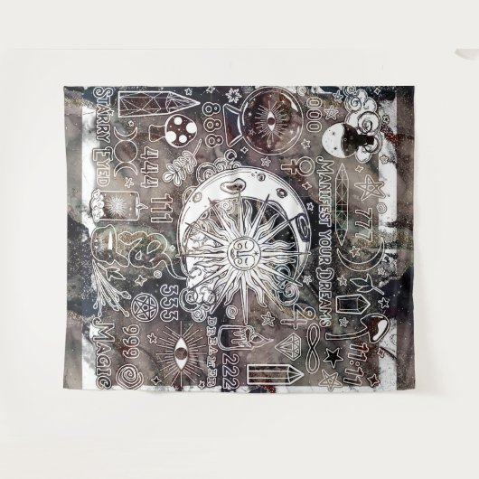 Glückliche Numerologie Manifesting Magic Galaxy Gr Wandteppich (Vorderseite (Horizontal))