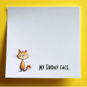 Glückliche Orange Cartoon-Katze Mein Freitag-Gesic Post-it Klebezettel