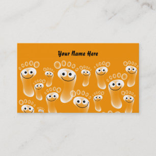 Glückliche orange Füße, Ihr Name hier Visitenkarte