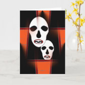 Glückliche Orange Halloweens O Dia de Las Brujas Karte (Gelbe Blume)