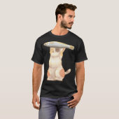 Glückliche orange Katze mit Fisch T-Shirt (Vorne ganz)