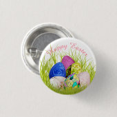 Glückliche Osterei-Blumenphotographie Button (Vorne & Hinten)