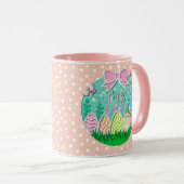 Glückliche Ostereier und Schmetterlinge Tasse (VorderseiteRechts)