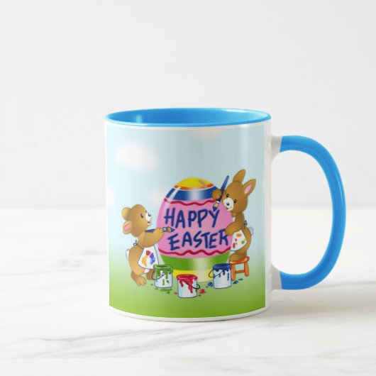 Glückliche Osterhasen, die Eier verzieren Tasse (Rechts)