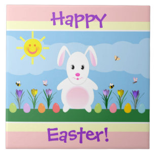 Glückliche Osterhasen-Fliese Trivet Dekoration Fliese