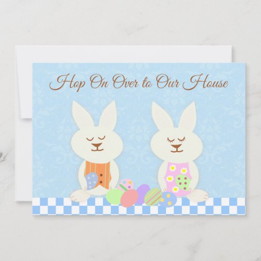 Glückliche Osterhasen-Mittagessen-Einladung Einladung (Vorderseite)
