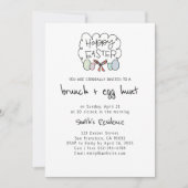 Glückliche Ostern-Brunch-und -ei-Jagd Einladung (Vorderseite)