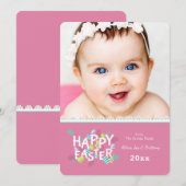 Glückliche Ostern-Foto-Gruß-Karte Feiertagskarte (Vorne/Hinten)