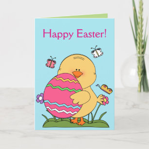 Glückliche Ostern-Küken-Gruß-Karte Feiertagskarte