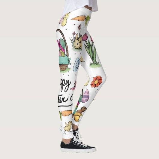 Glückliche Ostern-Kunst Leggings (Rechts)
