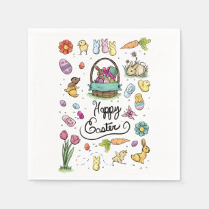 Glückliche Ostern-Kunst Serviette