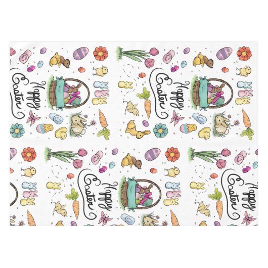 Glückliche Ostern-Kunst Tischdecke (Vorderseite (Horizontal))