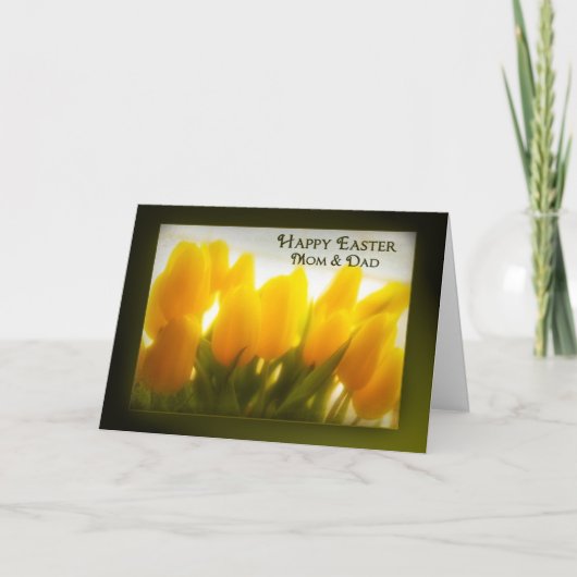 Glückliche Ostern-Mama und -Vater Feiertagskarte (Vorderseite)