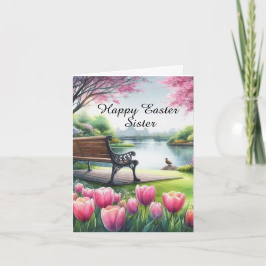 Glückliche Ostern-Schwester Faltkarte Karte (Vorderseite)