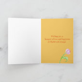 Glückliche Osterngrandniece-Häschen-Tulpen Karte (Innenseite)