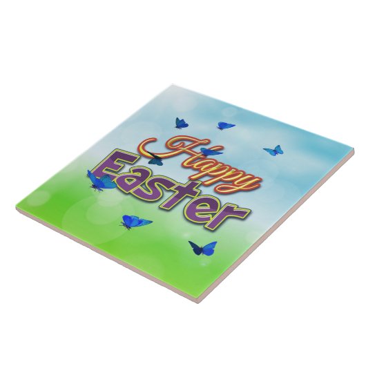 Glückliche Osterschmetterlinge Fliese (Seite)