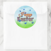 Glückliche Osterschmetterlinge Runder Aufkleber (Tasche)